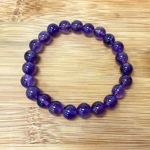 Vista 2 de Gem Avenue Handmade Round Bead Stretch Bracelet Unisex Natural Stone Beaded Jewelry for Men & Women, Elastic Wristband for Daily Wear