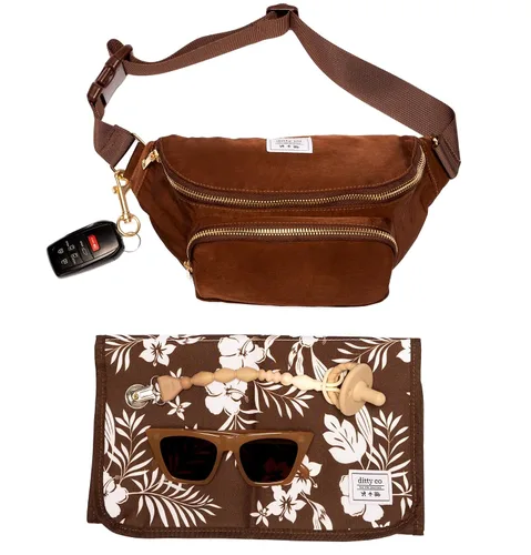 Vista 4 de Ditty Co. Bolsa de pañales pequeña - Cambiador portátil - Bolsas cruzadas para mujeres - Soporte para toallitas para bebés - Artículos esenciales
