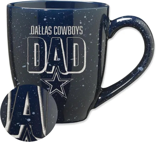 Vista 24 de Rico Industries NFL Football #1 Dad 16 oz Team Color Laser Engraved Ceramic Coffee Mug