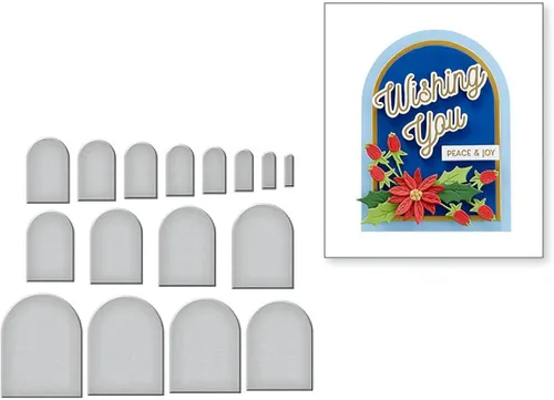 Vista 2 de Troqueles de metal de arco para hacer tarjetas, plantillas de corte para álbumes de recortes, álbum de fotos, plantilla de estampado de papel