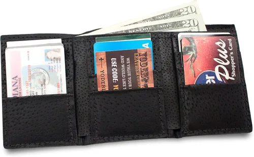Vista 4 de Cartera de piel auténtica de Stingray con 9 tarjetas, hecha a mano