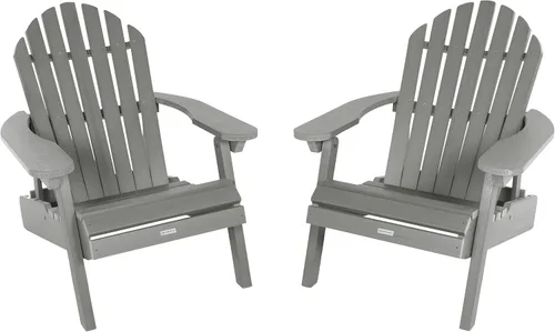 Vista 13 de highwood AD-KITCHL6-BKE Hamilton - Sillas Adirondack plegables y reclinables, juego de 2 piezas, color negro
