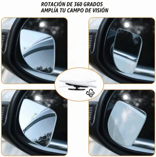 Vista 5 de 2 piezas Espejo retrovisor automotriz, espejo para punto ciego, espejos ajustables HD sectoriales, espejos convexos de gran ángulo sin marco