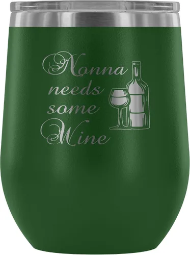 Vista 11 de Nonna Needs Some Wine - Vaso de vino aislado con tapa, vaso de vino de acero inoxidable sin tallo de 12 onzas, taza de viaje aislada al vacío