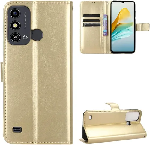 Vista 22 de Funda para Honor X50i, funda de cuero con tapa para Honor X50i 5G CRT-AN00 Case Gold Oro