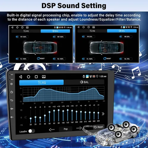 Vista 5 de Estéreo de coche 4GB+64GB para Honda Accord 8th 2008-2013 con Carplay inalámbrico Android Auto, Android 13 10.1 'HD pantalla táctil Bluetooth-5.0