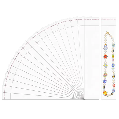 Vista 10 de 1000 bolsas de celofán adhesivas transparentes de 3 x 8 pulgadas, bolsas de plástico OPP autosellantes de 1 mil de largo, bolsas de celofán
