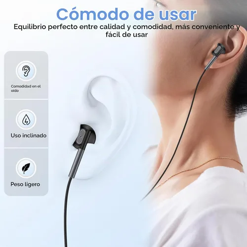 Vista 4 de Auriculares USB C con cable para Samsung Galaxy S26 Ultra/S25/S24 Fe, auriculares con micrófono integrado y control de volumen para iPhone