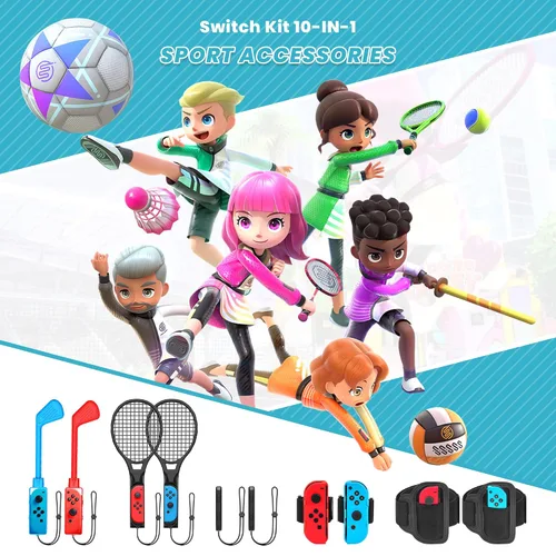 Vista 7 de Switch Sports Accessories - CODOGOY 10 in 1 Switch Sports Accessories Bundle for Nintendo Switch Sports, Family Accessories Kit Compatible with