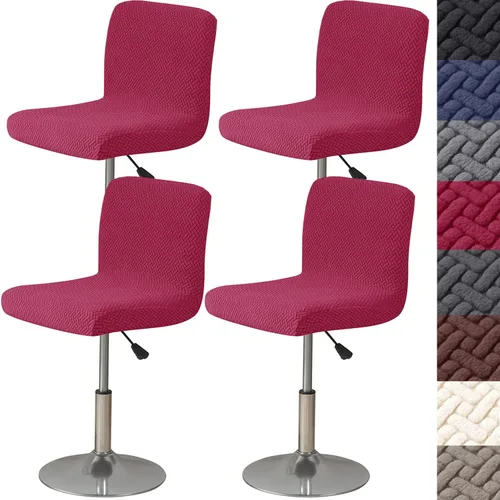 Vista 11 de HFCNMY Fundas para Taburetes de Bar con Respaldos, Paquete de 2 Fundas Elásticas para Sillas de Taburete de Bar, Fundas para Taburetes de Bar