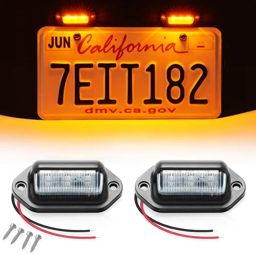 Vista 11 de LivTee Luz de matrícula, Luces LED de matrícula extremadamente brillantes, montaje para remolque, UTV, ATV, camión, RV, barco, color ámbar
