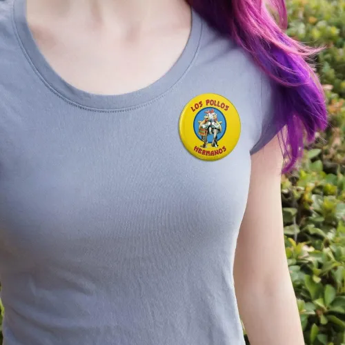 Vista 2 de Breaking Bad Los Pollos Hermanos Pinback Botón Pin