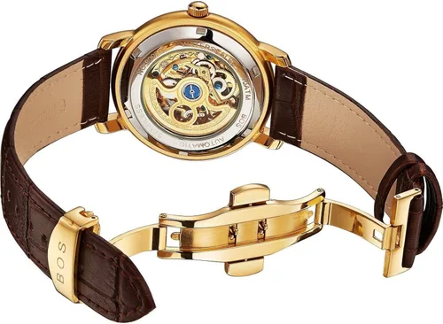 Vista 4 de Moda 3D Dragón Dorado Hueco Automático Reloj para los Hombres Impermeable Diamantes Hora Marcadores Reloj de Pulsera
