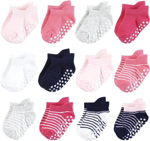 Vista 4 de Hudson Baby Calcetines antideslizantes unisex para bebé, Rosado