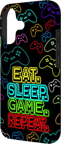 Vista 2 de Eat Sleep Game Repeat Video Game Teens Funny Gamer Gift Case for iPhone 17