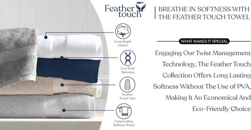 Vista 7 de Toalla de baño de felpa de algodón orgánico de lujo Certificado GOTS y OEKO-TEX Toallas de calidad hotelera premium Tecnología Feather Touch