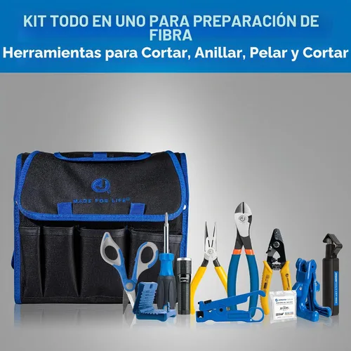 Vista 2 de Kit de preparación de fibra Jonard Tools TK-120 - Juego de 12 herramientas de acceso y terminación de cables de fibra óptica con herramientas