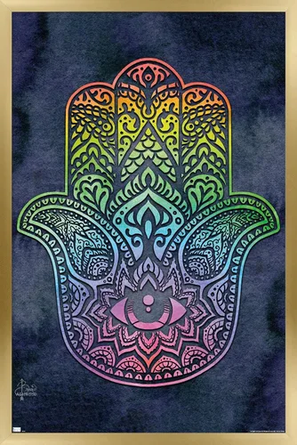 Vista 14 de Trends International Brigid Ashwood - Póster de pared de Hamsa arcoíris, 22.4 pulgadas de largo x 14.7 pulgadas, versión enmarcada de madera