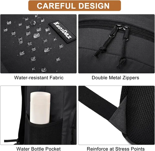 Vista 5 de Mochila para la escuela, adolescentes, niños y niñas, mochilas casuales Negro