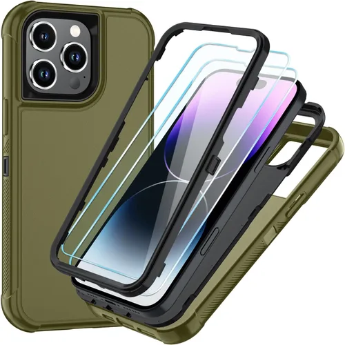 Vista 55 de SunStory Funda compatible con iPhone 11 con protector de pantalla HD, 3 capas de alta resistencia de cuerpo completo, funda protectora híbrida 3