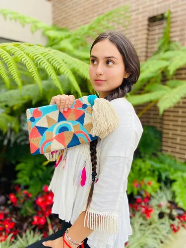 Vista 6 de Bolso cruzado para mujer, bolso cruzado hecho a mano, correa cruzada, bolso de yute, playa, bolso de hombro para mujer, bolso de verano