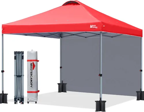 Vista 19 de MASTERCANOPY - Toldo desplegable duradero con 1 pared lateral (6.6 x 6.6 pies, caqui)