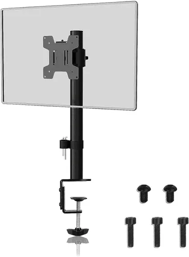 Vista 13 de Suptek Soporte de escritorio triple para monitor LED LCD, soporte resistente totalmente ajustable para 3 / tres pantallas de hasta 27 pulgadas