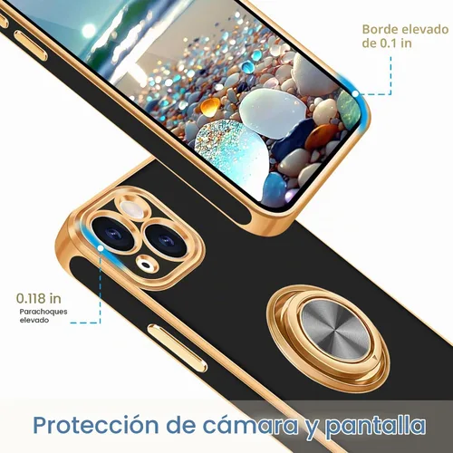 Vista 2 de Fingic Funda para iPhone 14 [con soporte de anillo de 360°] [Soporte magnético para automóvil] Funda de teléfono con soporte para teléfono