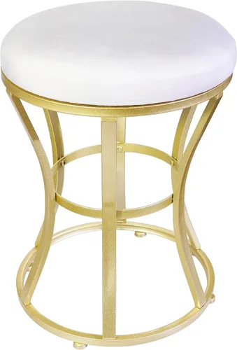 Vista 9 de Taburete de tocador pequeño, taburetes de maquillaje para escritorio de tocador, silla de tocador de baño, taburete metálico para sala de estar