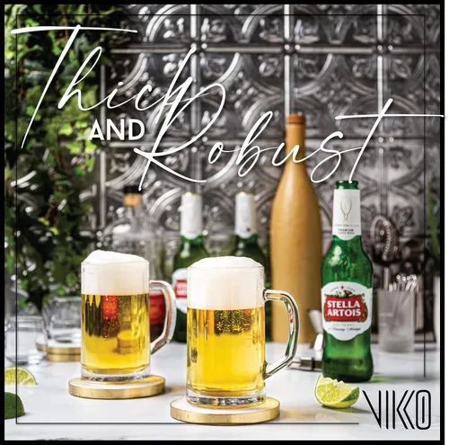 Vista 2 de Vikko Taza de cerveza, juego de 2 tazas de cerveza de vidrio, 17 onzas, vaso duradero apto para lavavajillas, para cervezas artesanales, cerveza