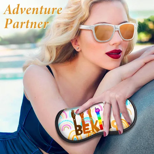 Vista 7 de Estuche para lentes de sol, bolsa de viaje suave para niños, mujeres y hombres, fundas delgadas de neopreno con cierre de clip, paquete de 2