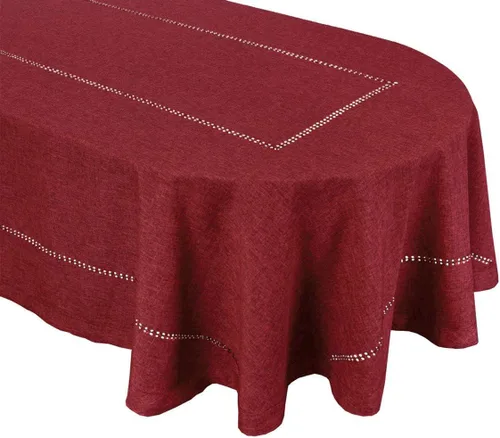 Vista 5 de Grelucgo Mantel con dobladillo de color arándano sólido (redondo de 54 pulgadas)