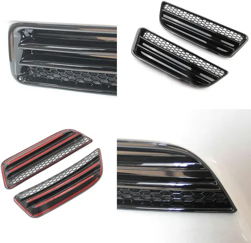 Vista 3 de Crosselec Parachoques delantero de panal niebla lámpara cubierta Tirm para Dodge Charger 2015 2016 2017 2018 2019 2020 2021 SXT