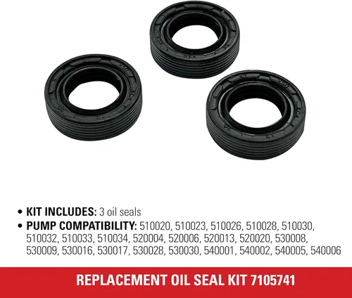 Vista 4 de Simpson Cleaning 7105741 - Kit de sello de aceite de repuesto para bombas de hidrolimpiador, color negro