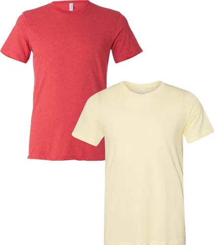 Vista 133 de Bella Canvas 3413c para hombre (1) Triblend verde + (1) Triblend rojo