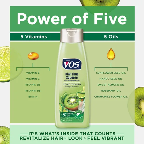 Vista 4 de Alberto VO5 Herbal Escapes Kiwi Lime Squeeze Acondicionador clarificante, 12.5 onzas