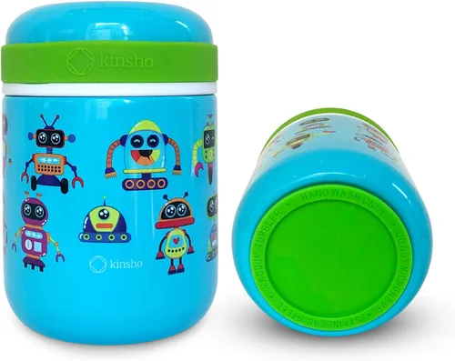 Vista 5 de Termo para comida caliente, tarro de boca ancha aislado de acero inoxidable para el almuerzo, recipiente de sopa para niños, preescolar, a prueba