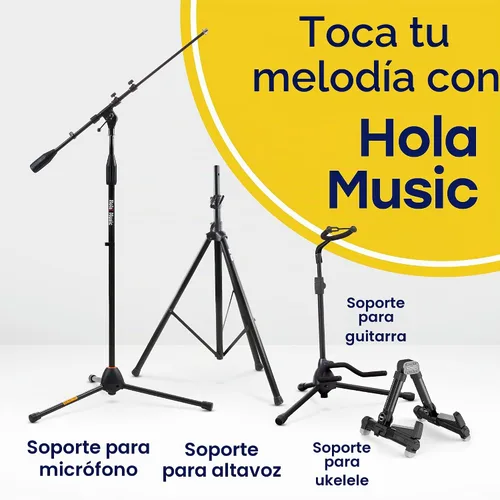 Vista 9 de Hola! Music Soporte de guitarra – Altura ajustable, plegable con cuello acolchado y yugo – Paquete de 1 trípode