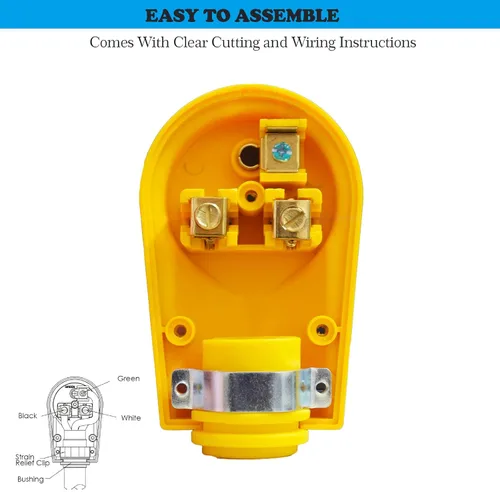 Vista 5 de Veepeak NEMA 6-50P/ 6-30P Reemplazo de enchufe, 30/50 Amp 250 voltios, enchufe de cable de alimentación resistente de 3 clavijas con mango