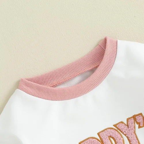 Vista 5 de Ropa de bebé recién nacida, ropa para niña con estampado de papi, sudadera bordada, mameluco de manga larga