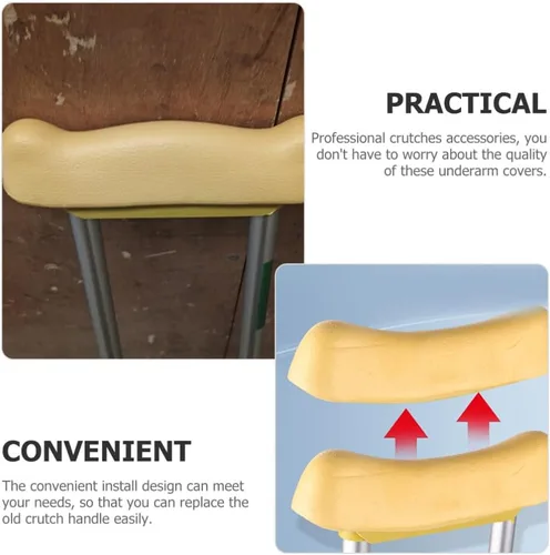 Vista 8 de EXCEART Almohadillas de muletas para axilas, 2 unidades, protector de axilas para muletas, material antideslizante reemplazable, fácil de limpiar