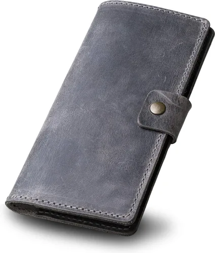 Vista 7 de PEGAI Handmade Minimalist Design Checkbook Cover 100% Distressed Full Grain Horse Leather Checkbook Wallet Business Checkbook Binder Clark