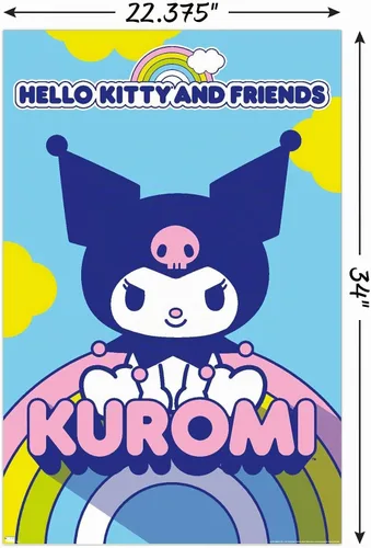 Vista 3 de Hello Kitty and Friends: 22 Over The Rainbow - Póster de pared Kuromi, 34 pulgadas de largo x 22.4 pulgadas de ancho, versión sin marco