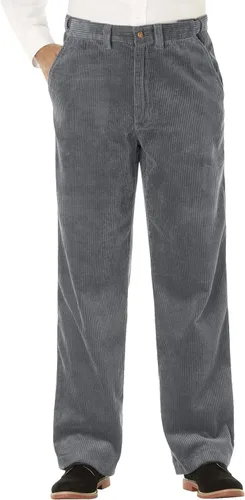 Vista 7 de KingSize Pantalones de pana con frente liso de seis columnas Negro