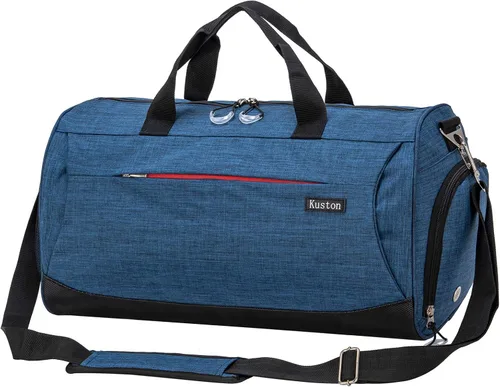 Vista 5 de Kuston Sports - Bolsa de deporte pequeña para hombre y mujer, bolsa de viaje con compartimento para zapatos y bolsillo húmedo.