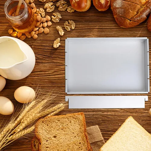 Vista 6 de Molde cuadrado para tartas Battenberg Molde para tartas desmontable ajustable de grado alimenticio revestimiento antiadherente para hacer pastel
