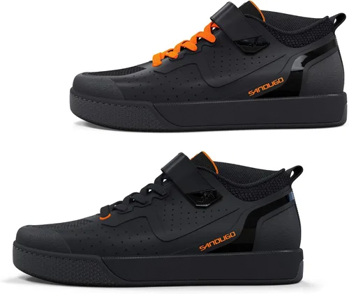 Vista 7 de Tenis de ciclismo MTB SPD para hombre, adecuados para ciclismo de montaña, DH Enduro, compatible con todos los pedales de 2 pernos, color negro