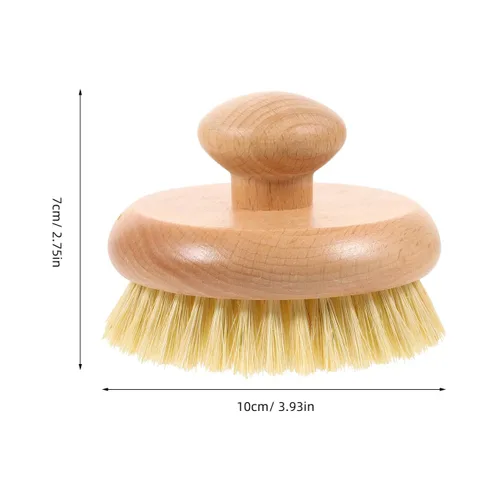 Vista 2 de Cepillo de ducha con mango para la espalda, exfoliante corporal de madera, cepillo de ducha de baño para cepillado húmedo o seco