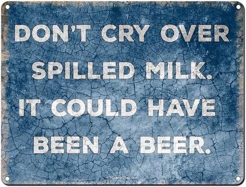 Vista 8 de Beer Because H20 Never Wins Friends, cartel divertido de aluminio de 11.5 x 15.5 pulgadas para cueva de hombre, garaje, sótano, cervecería