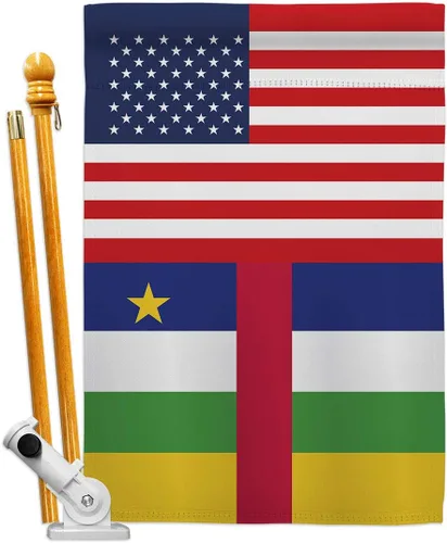 Vista 10 de Central African Republic US Friendship Garden House Flags Set Regional USA American Alliance World Country Particular Area Small Decorative Gift